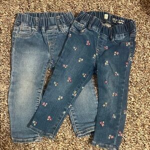 GAP Blue Floral Denim Jeans